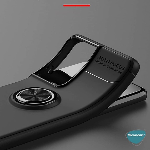 Microsonic Samsung Galaxy S21 Ultra Kılıf Kickstand Ring Holder Siyah 3