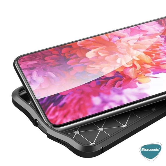 Microsonic Samsung Galaxy S22 Kılıf Deri Dokulu Silikon Siyah 3