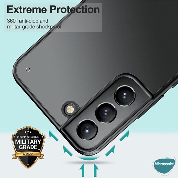 Microsonic Samsung Galaxy S22 Plus Kılıf Frosted Frame Lacivert 2