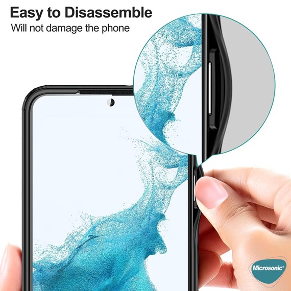 Microsonic Samsung Galaxy S22 Kılıf Frosted Frame Kırmızı 4