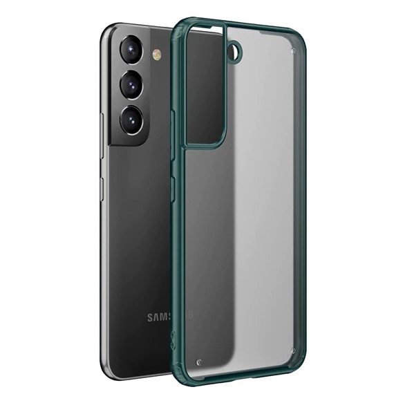 Microsonic Samsung Galaxy S22 Kılıf Frosted Frame Koyu Yeşil 1