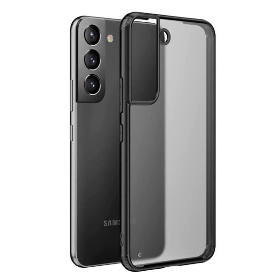 Microsonic Samsung Galaxy S22 Kılıf Frosted Frame Siyah 1