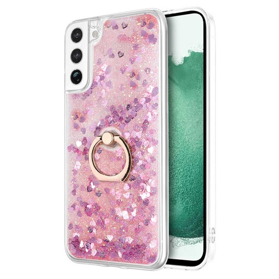 Microsonic Samsung Galaxy S22 Plus Kılıf Glitter Liquid Holder Pembe 1