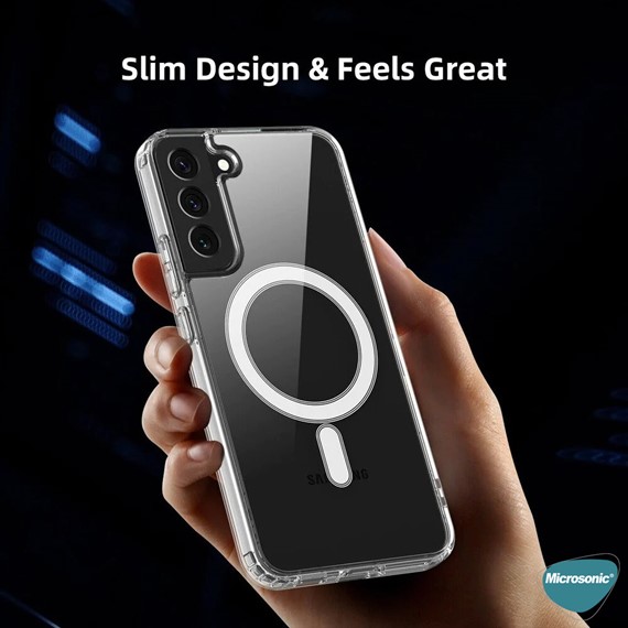 Microsonic Samsung Galaxy S22 Plus Kılıf MagSafe Clear Soft Şeffaf 4