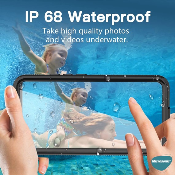 Microsonic Samsung Galaxy S22 Plus Kılıf Waterproof 360 Full Body Protective Siyah 4