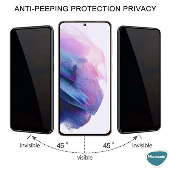 Microsonic TECNO Camon 19 Pro Privacy 5D Gizlilik Filtreli Cam Ekran Koruyucu Siyah 2