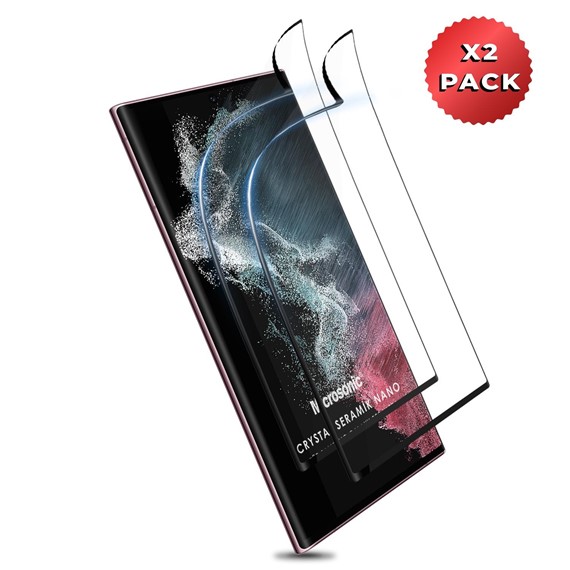 Microsonic Samsung Galaxy S22 Ultra Crystal Seramik Nano Ekran Koruyucu Siyah 2 Adet 2