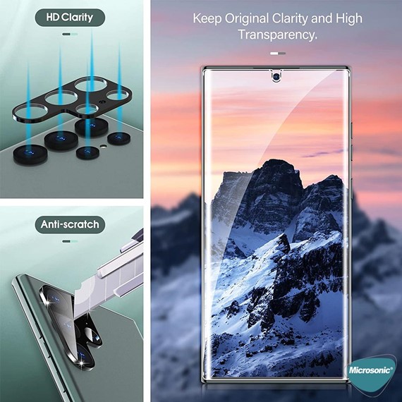 Microsonic Samsung Galaxy S24 Ultra Kamera Lens Koruma Camı V2 Siyah 8
