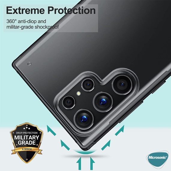 Microsonic Samsung Galaxy S24 Ultra Kılıf Frosted Frame Siyah 3