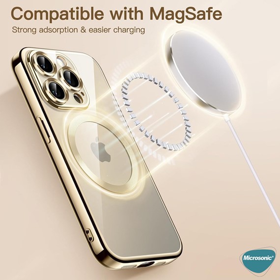 Microsonic Apple iPhone 11 Pro Kılıf MagSafe Luxury Electroplate Rose Gold 2