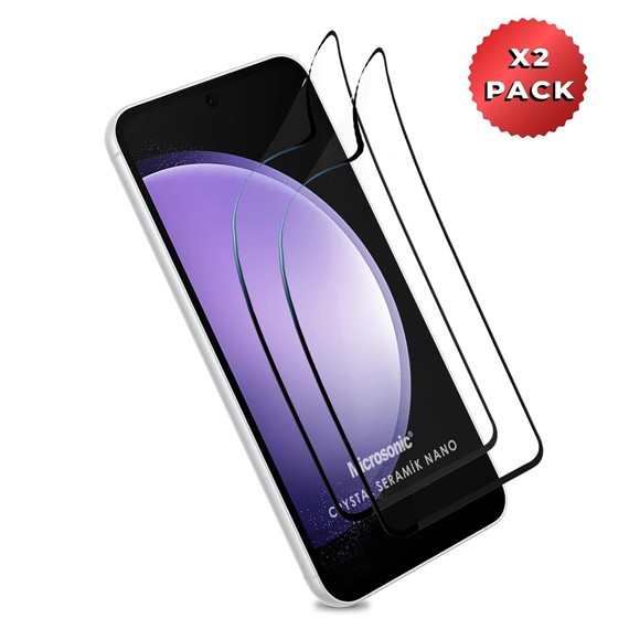 Microsonic Samsung Galaxy S23 Plus Crystal Seramik Nano Ekran Koruyucu Siyah 2 Adet 2