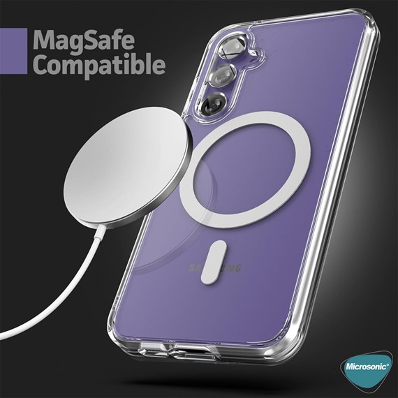 Microsonic Samsung Galaxy S23 FE Kılıf MagSafe Clear Soft Şeffaf 2