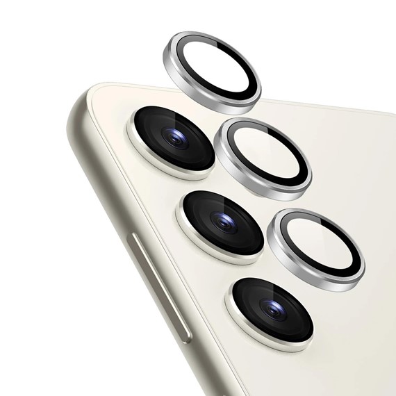 Microsonic Samsung Galaxy S23 FE Tekli Kamera Lens Koruma Camı Gümüş 1