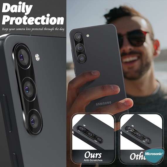 Microsonic Samsung Galaxy S23 Plus Kamera Lens Koruma Camı V2 Siyah 3
