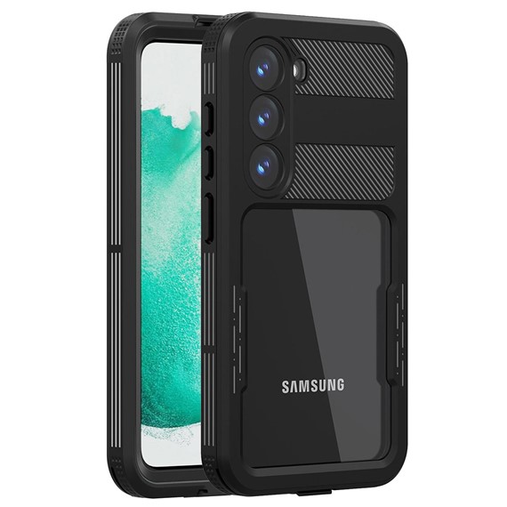 Microsonic Samsung Galaxy S23 Kılıf Waterproof 360 Full Body Protective Siyah 1