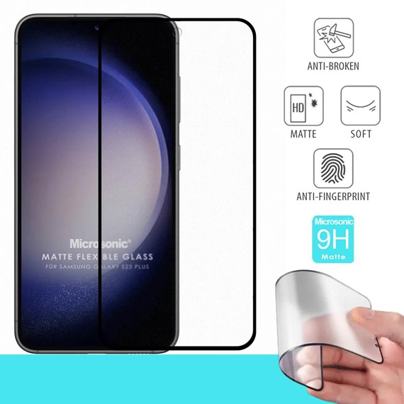 Microsonic Samsung Galaxy S23 Plus Seramik Matte Flexible Ekran Koruyucu Siyah 1