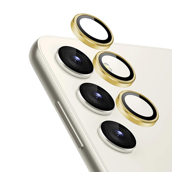 Microsonic Samsung Galaxy S23 Plus Tekli Kamera Lens Koruma Camı Gold 1