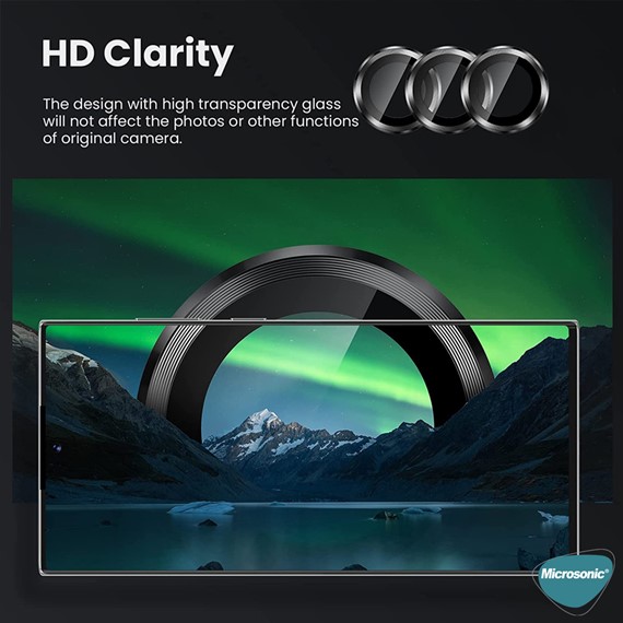 Microsonic Huawei Pura 70 Pro Tekli Kamera Lens Koruma Camı Siyah 7