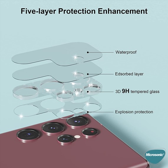 Microsonic Samsung Galaxy S23 Ultra Kamera Lens Koruma Camı 2