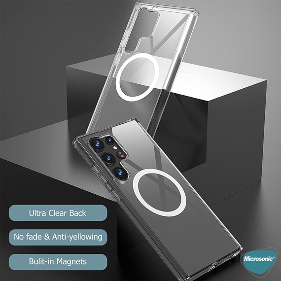 Microsonic Samsung Galaxy S24 Ultra Kılıf MagSafe Clear Soft Şeffaf 4