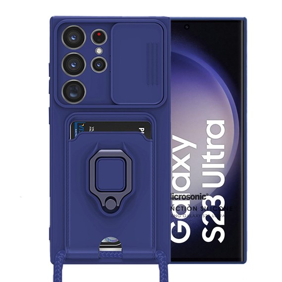Microsonic Samsung Galaxy S23 Ultra Kılıf Multifunction Silicone Lacivert 1