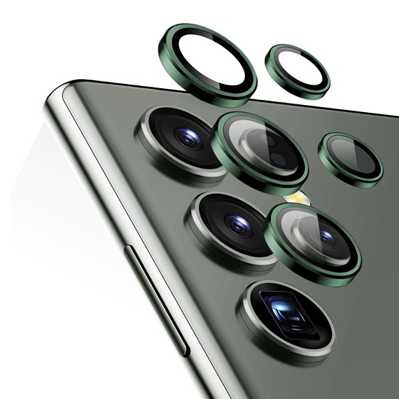 Microsonic Samsung Galaxy S23 Ultra Tekli Kamera Lens Koruma Camı Yeşil 1