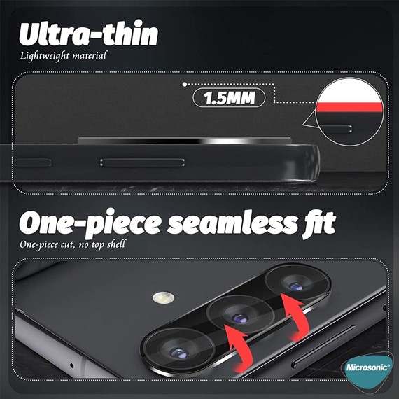 Microsonic Samsung Galaxy S24 Plus Kamera Lens Koruma Camı V2 Siyah 2