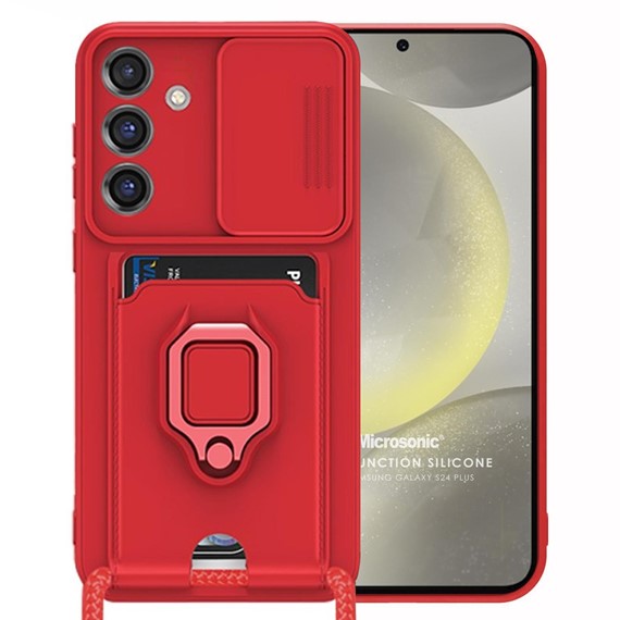 Microsonic Samsung Galaxy S24 Plus Kılıf Multifunction Silicone Kırmızı 1