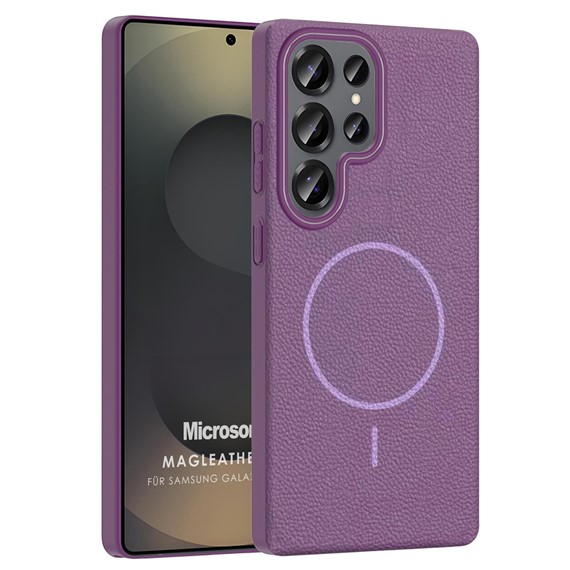 Microsonic Samsung Galaxy S25 Ultra Kılıf MagLeather Pro Lila 1