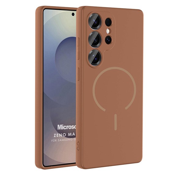 Microsonic Samsung Galaxy S25 Ultra Kılıf Zeno MagSafe Kahverengi 1
