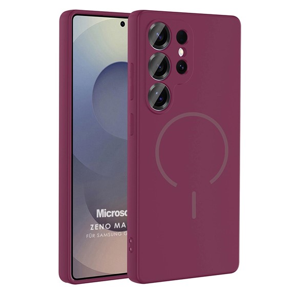 Microsonic Samsung Galaxy S24 Ultra Kılıf Zeno MagSafe Mürdüm 1