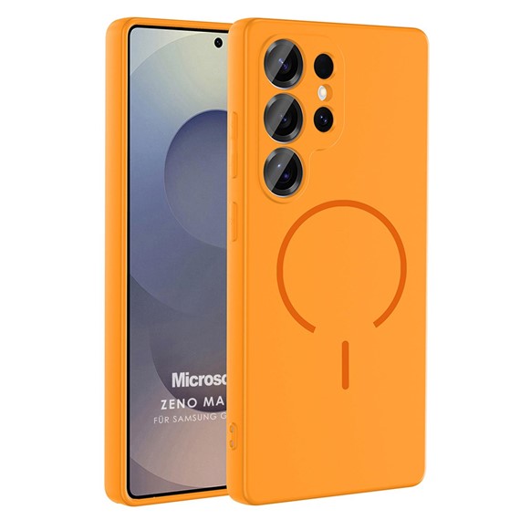 Microsonic Samsung Galaxy S25 Ultra Kılıf Zeno MagSafe Turuncu 1