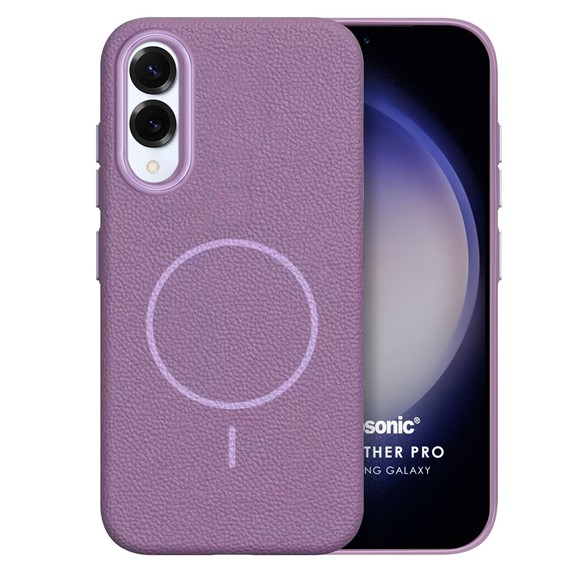 Microsonic Samsung Galaxy S25 Edge Kılıf MagLeather Pro Lila 1