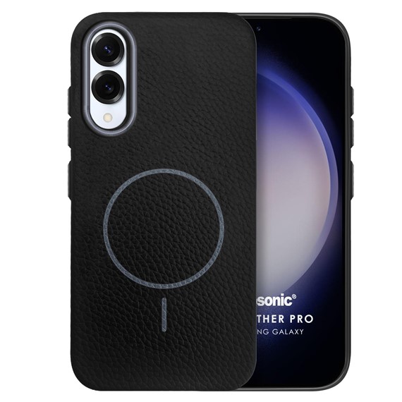 Microsonic Samsung Galaxy S25 Edge Kılıf MagLeather Pro Siyah 1