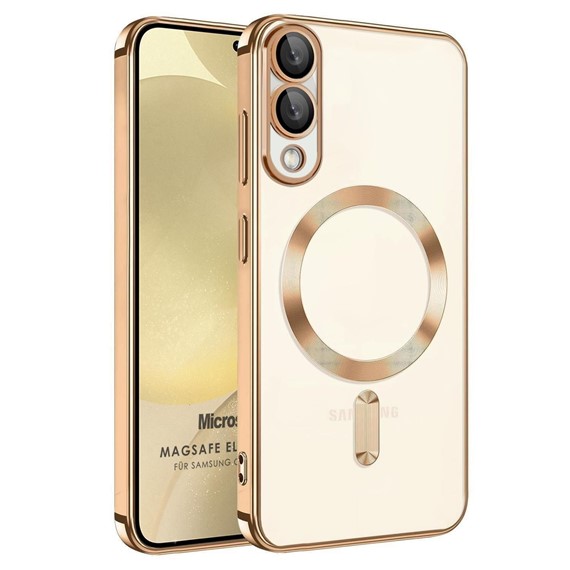 Microsonic Samsung Galaxy S25 Edge Kılıf MagSafe Luxury Electroplate Gold 1