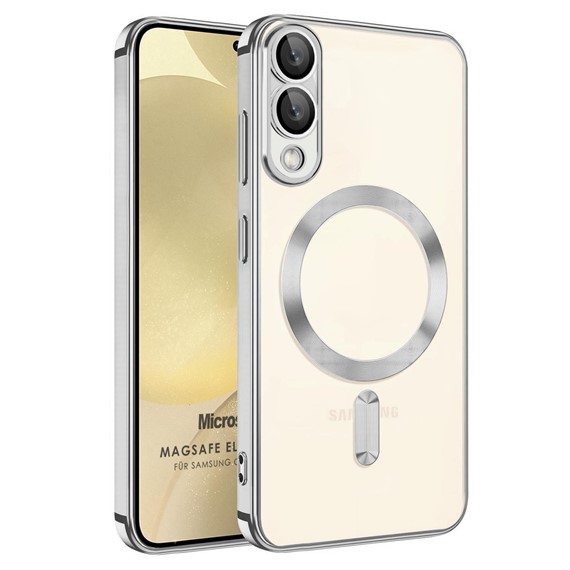 Microsonic Samsung Galaxy S25 Edge Kılıf MagSafe Luxury Electroplate Gri 1