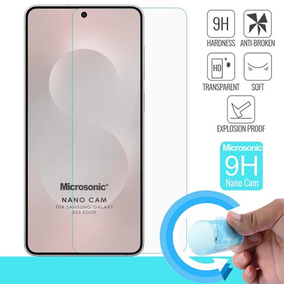 Microsonic Samsung Galaxy S25 Edge Nano Glass Cam Ekran Koruyucu 2