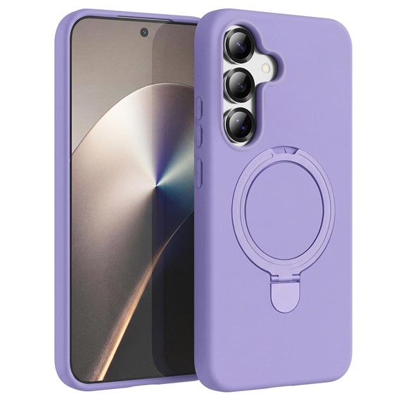 Microsonic Samsung Galaxy S25 Kılıf Aura Stant MagSafe Lila 1