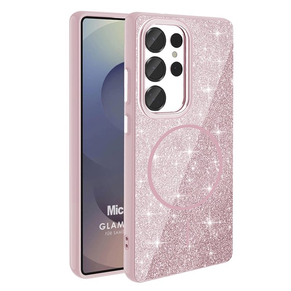 Microsonic Samsung Galaxy S25 Ultra Kılıf GlamGrip Luxe Pembe 1