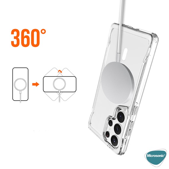 Microsonic Samsung Galaxy S25 Ultra Kılıf MagSafe Trex Bumper Şeffaf 2