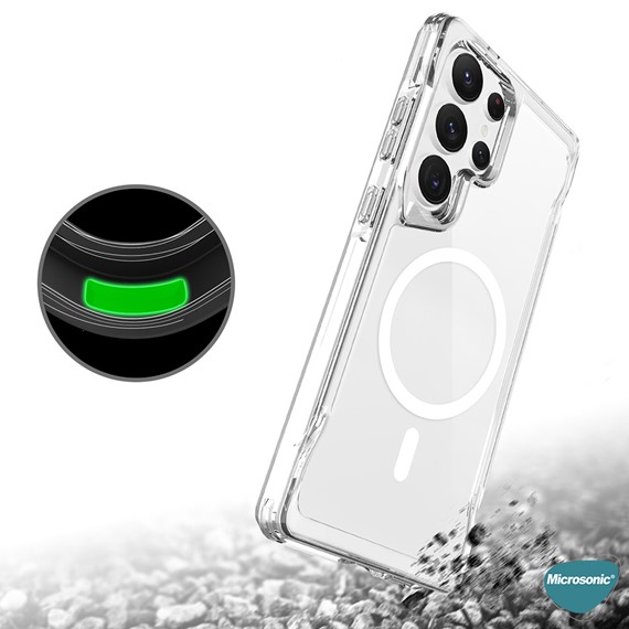 Microsonic Samsung Galaxy S25 Ultra Kılıf MagSafe Trex Bumper Şeffaf 4