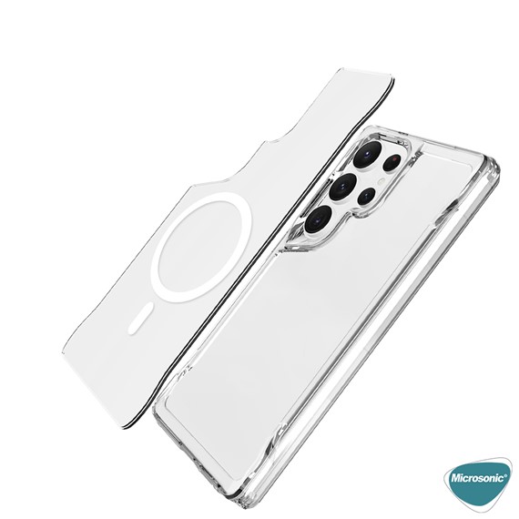 Microsonic Samsung Galaxy S25 Ultra Kılıf MagSafe Trex Bumper Şeffaf 5