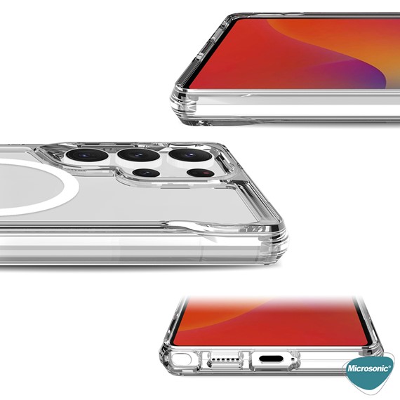 Microsonic Samsung Galaxy S25 Ultra Kılıf MagSafe Trex Bumper Şeffaf 6