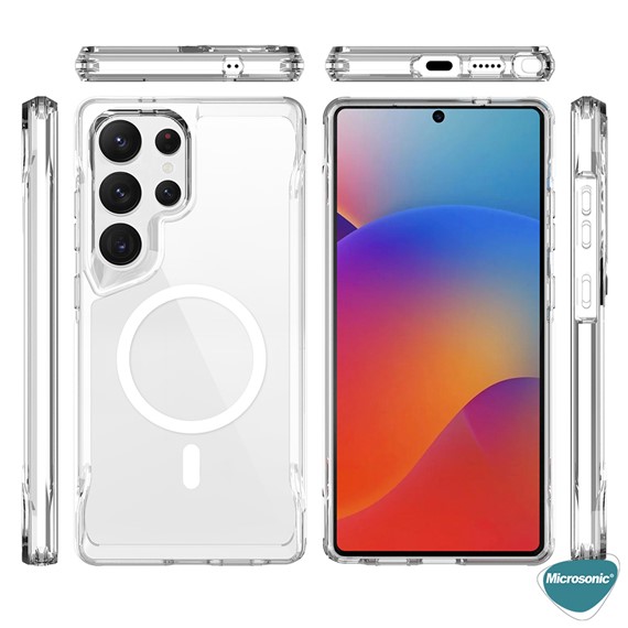 Microsonic Samsung Galaxy S25 Ultra Kılıf MagSafe Trex Bumper Şeffaf 8