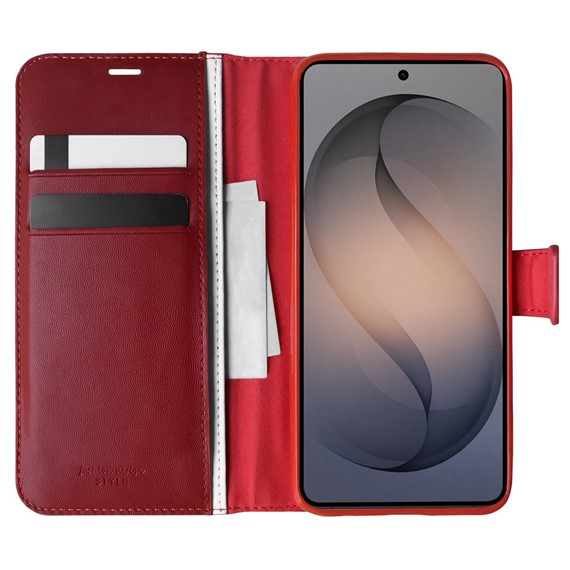 Microsonic Samsung Galaxy S26 Kılıf Delux Leather Wallet Kırmızı 1