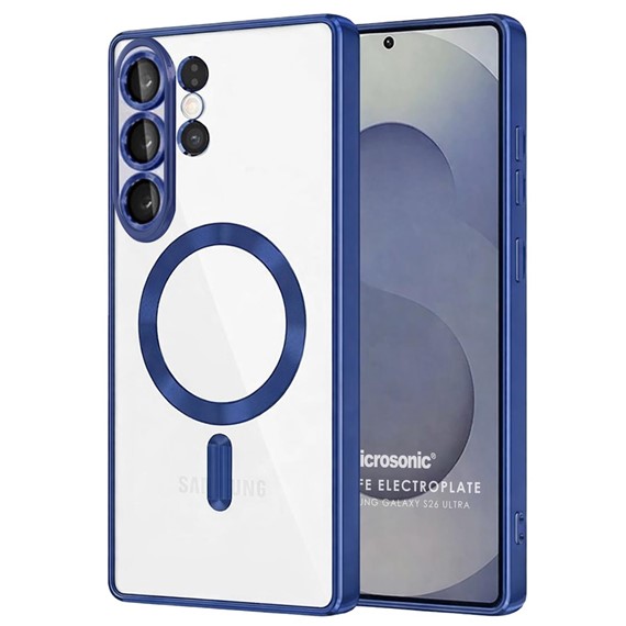 Microsonic Samsung Galaxy S26 Ultra Kılıf MagSafe Luxury Electroplate Lacivert 1