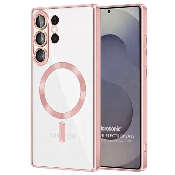 Microsonic Samsung Galaxy S26 Ultra Kılıf MagSafe Luxury Electroplate Rose Gold 1
