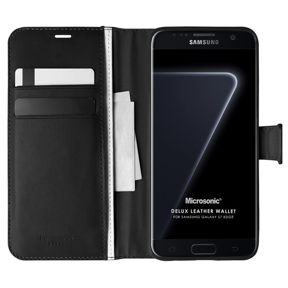 Microsonic Samsung Galaxy S7 Edge Kılıf Delux Leather Wallet Siyah 1