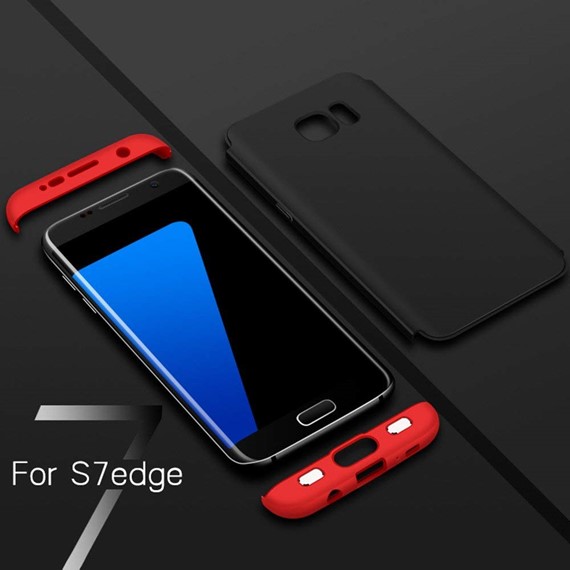Microsonic Samsung Galaxy S7 Edge Kılıf Double Dip 360 Protective Kırmızı 4