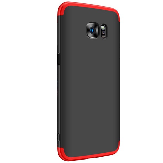 Microsonic Samsung Galaxy S7 Edge Kılıf Double Dip 360 Protective Siyah Kırmızı 2